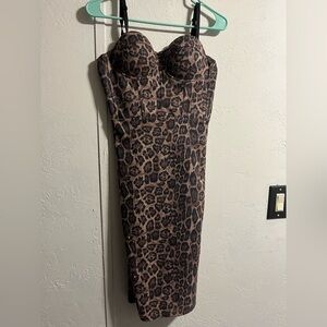 Leopard Print Strapless Dress